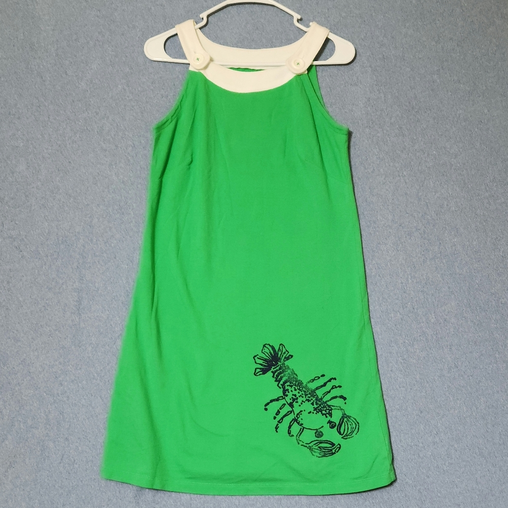 Lilly Pulitzer green sleeveless lobster print mini dress. Size XS